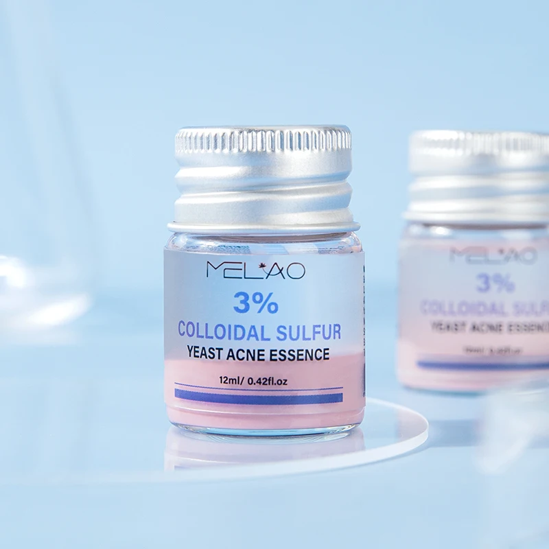 MELAO Colloidal Sulfur Yeast Acne Essence Serum OEM 12ml Niamcinamide Balancing Facial Serum For Acne Wholesale Serum
