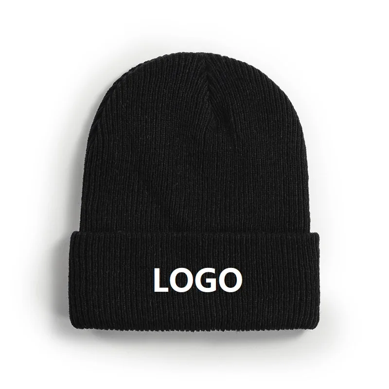 Multi colors beanies custom logo embroidery winter knit hats beanie