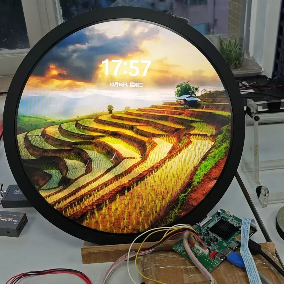 15.7  Inch New Module Custom Round Lcd Advertising Media Display Circular TFT Lcd Screen Touch Screen For Business