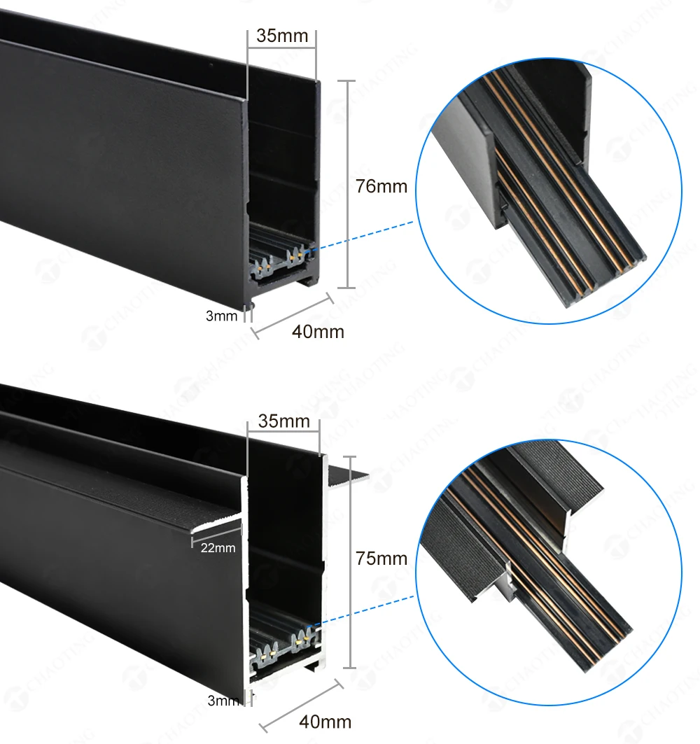 Random Movable LED Track Linear Spotlight With Magnetic Track Rail And Mobile APP Controlled System