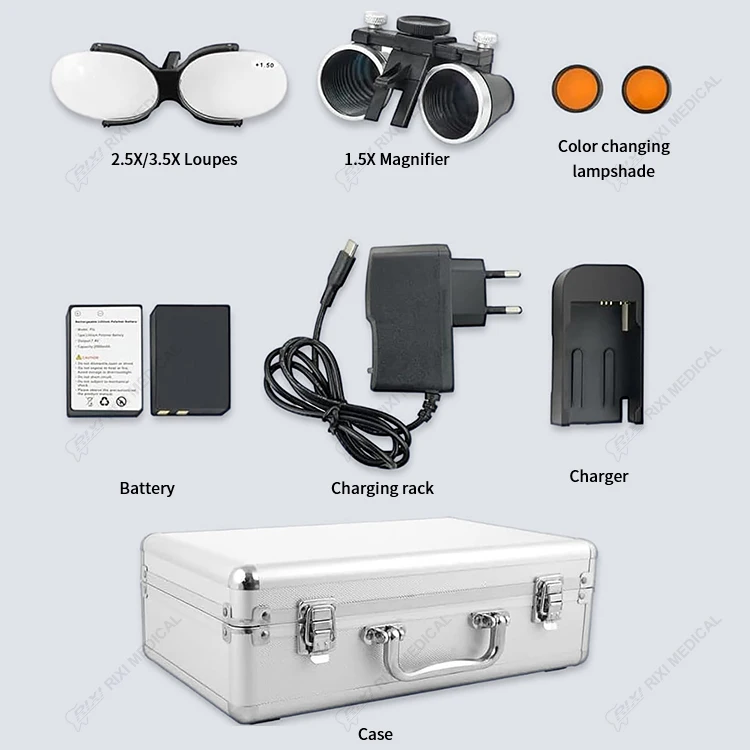 Dental Magnifier Medical Surgical LED Magnifying Glasses Loupes 2.5X 3.5X Dental Magnifying