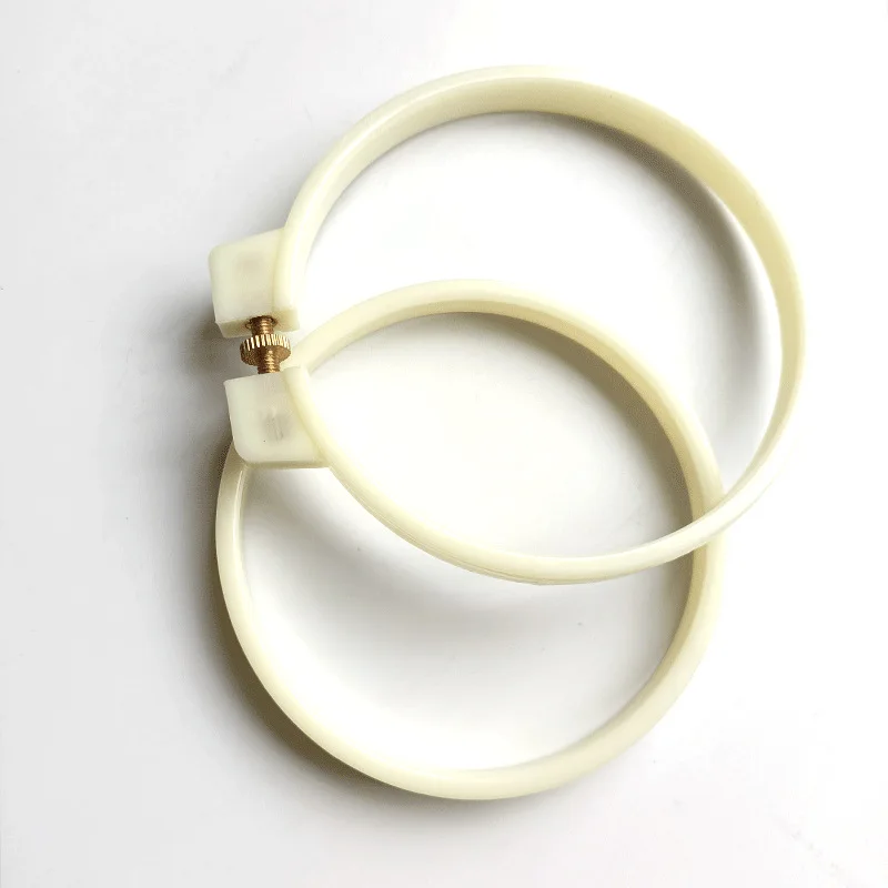 (7cm White Stretch) Embroidery Hoops Plastic Circle Cross Stitch Hoop Ring Embroidery Circle Set