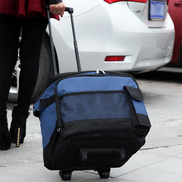 Pull rod incubator outdoor barbecue refrigerated fishing ice pack large capacity foldable cooler bag with wheels