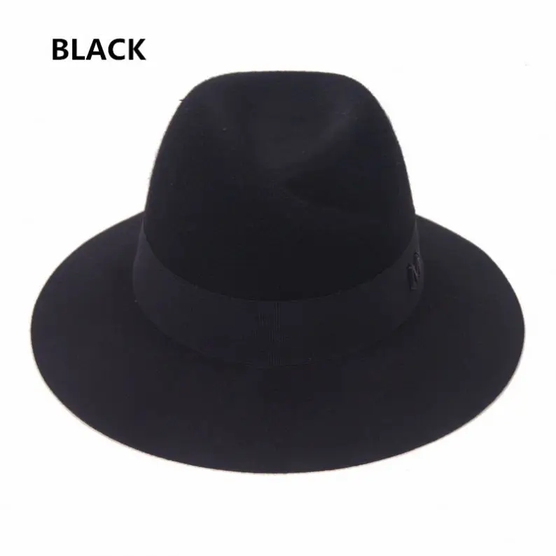 
Wholesale Cheap Winter Female Wool Felt Big Wide Brim Special Crown Shape Fedora Hat 
