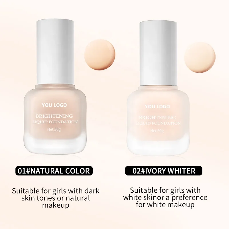 Custom Your Logo Makeup Vegan Foundation Waterproof Liquid Female Pressed Foundation Cream Powder Face Makeup