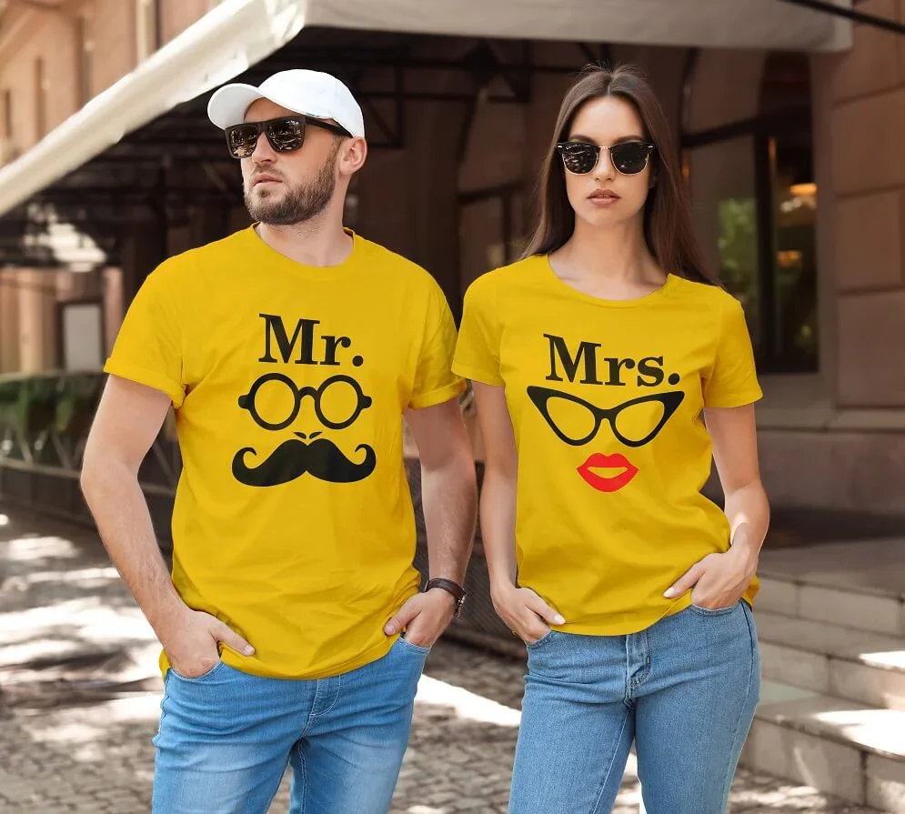 Heavy Weight Blank Cotton Unisex T-shirts Custom Printed Round Neck Couple T Shirts With Logo