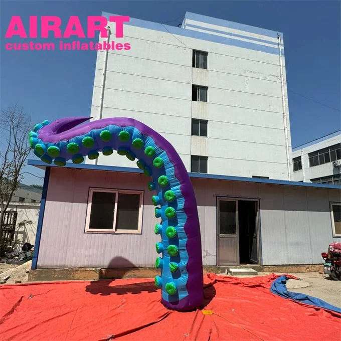 Different shaped Inflatable octopus tentacle, purple inflatable octopus tentacles for stage decoration