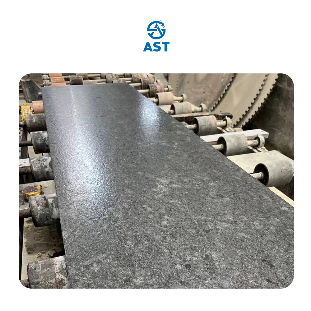 AST OEM/ODM Popular High Quality Natural Polished Steel Grey Granite Slab Tiles  for Flooring and Walling