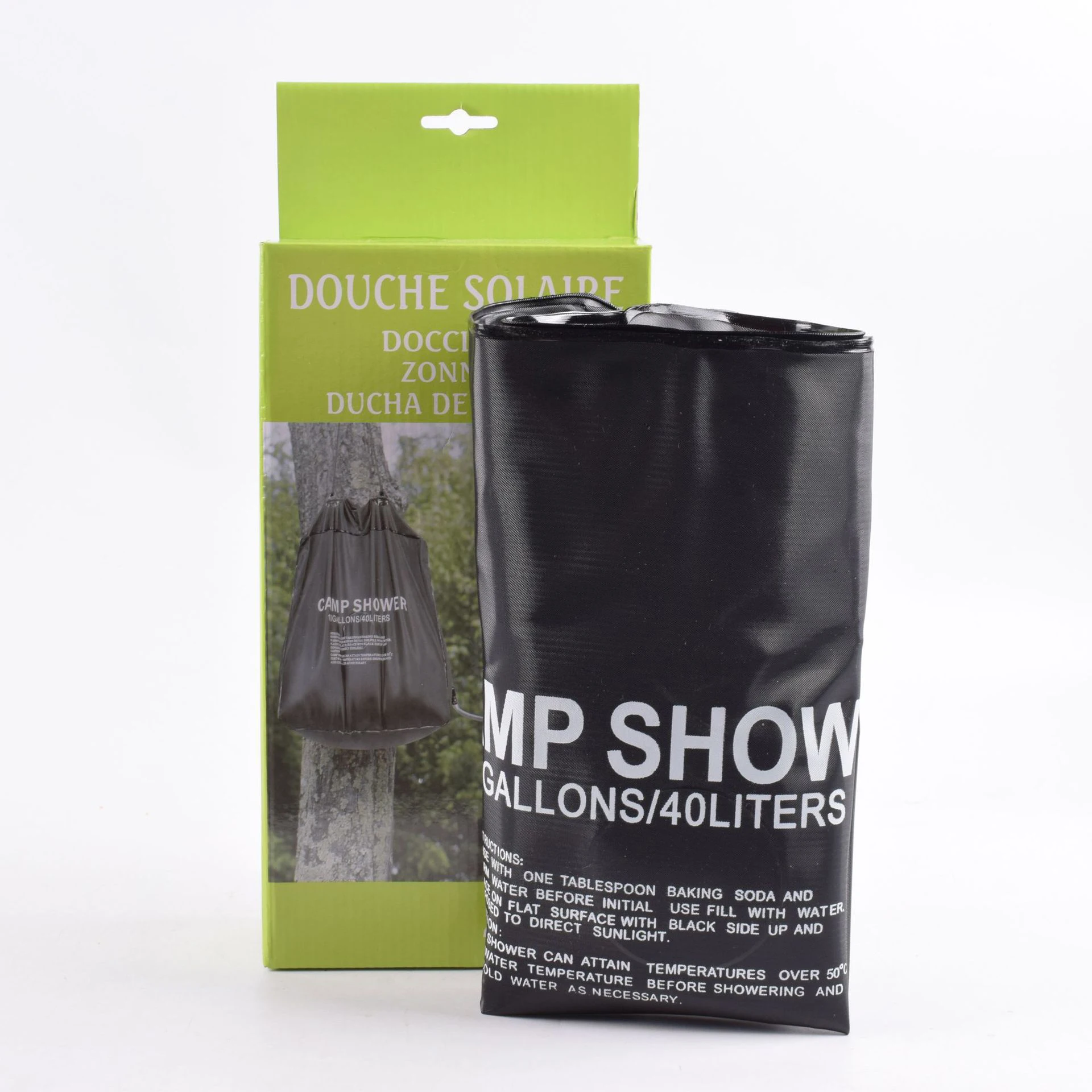 Hot Sale 40L Hanging Camping Solar shower bag Heated Shower. Custom wholesale camping supplies Shower Water Bag