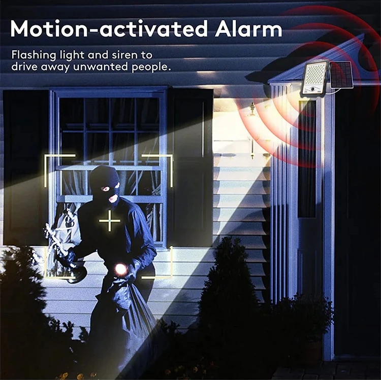 solar  flood street lights 100W high brightness smart home device 2M Wifi camera 82leds remote 1080P 16G outdoor solar lights