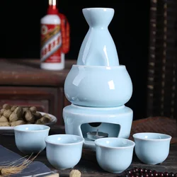 Традиционный дизайнерский набор сакэ, Набор японских сакэ-чашек, фарфоровая керамическая чашка, теплый бокал для вина, аксессуары