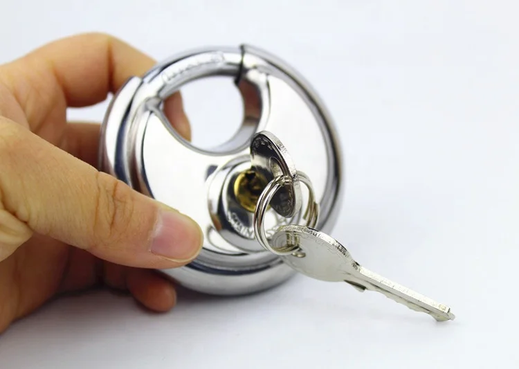 
[canyu lock]70MM Stainless Steel Round Lock Warehouse Door Padlock Toolbox Security Disc Locks can make same key 