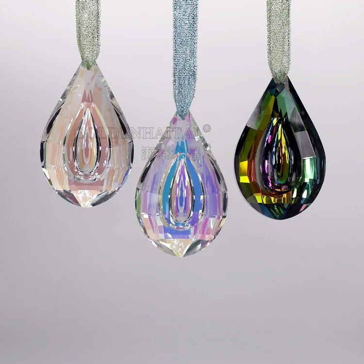 Goldenhaitai 76mm K9 Crystal Rainbow Prism for chandelier Lighting lamp accessories Jewelry Pendant 7890