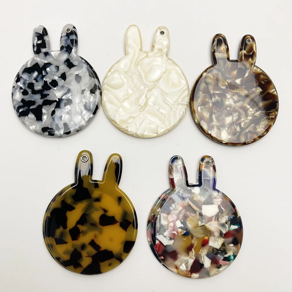 Wholesale Factory Travel High Quality Compact Custom Logo Vintage Acetate Flip Mini Rabbit Makeup Cover Mirror For Women