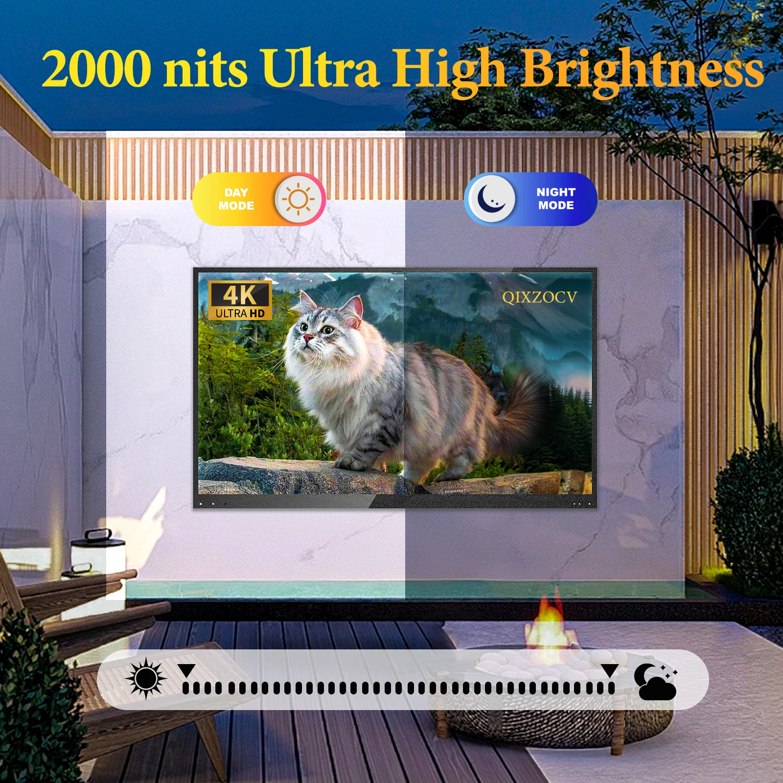 MWE 4K уличный Телевизор 55 дюймов 2000nit высокая яркость водонепроницаемый IP55 внешний с голосовым помощником пульт дистанционного управления Встроенный динамик