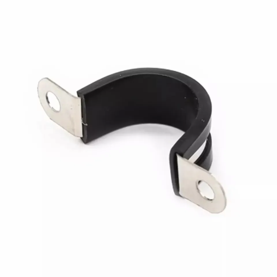 Rubber-lined P clip multi-gauge Stainless Steel cable-mounted hose clamp 6mm and 38mm 12/15/20mm 0.8mm in