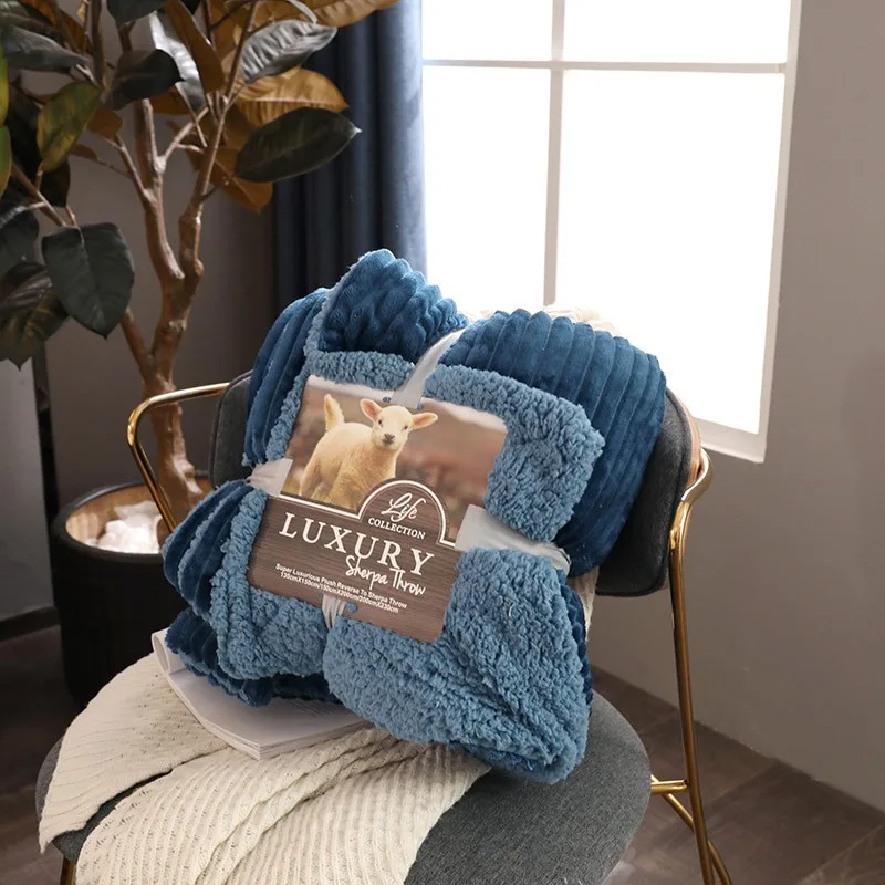 Индивидуальное утолщенное Двухслойное фланелетное одеяло для внешней торговли из шерсти ягненка