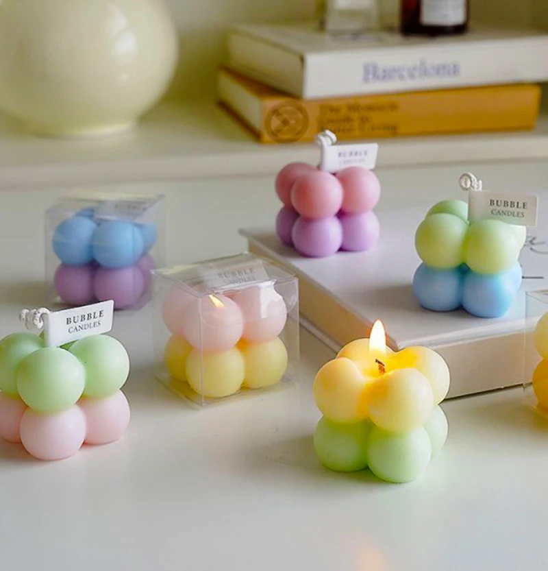 Ins Style Fragrance Luxury Bulk Bubble Hand-made Smokeless Scented Paraffin Wax Easter Aromatic Aroma Therapy Candle