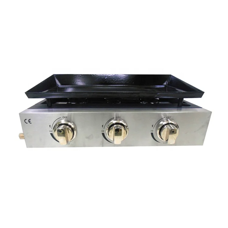 Настольный газовый гриль для барбекю из нержавеющей стали Chef Griddle