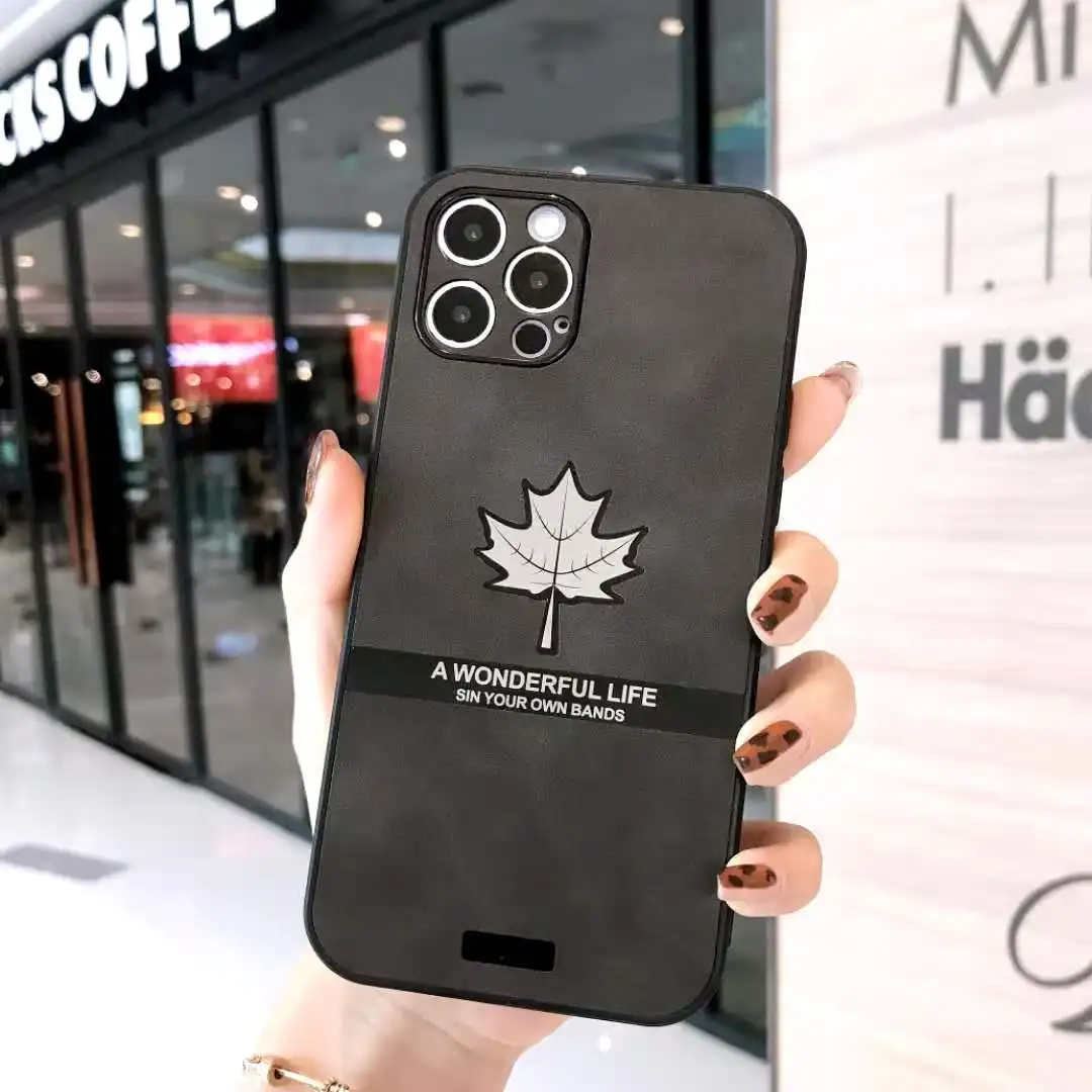 High Quality Maple leaf Mobile Cellphone Back Shell Soft PC Shockproof phone Case For iphone 12 mini pro max x xr xs 11