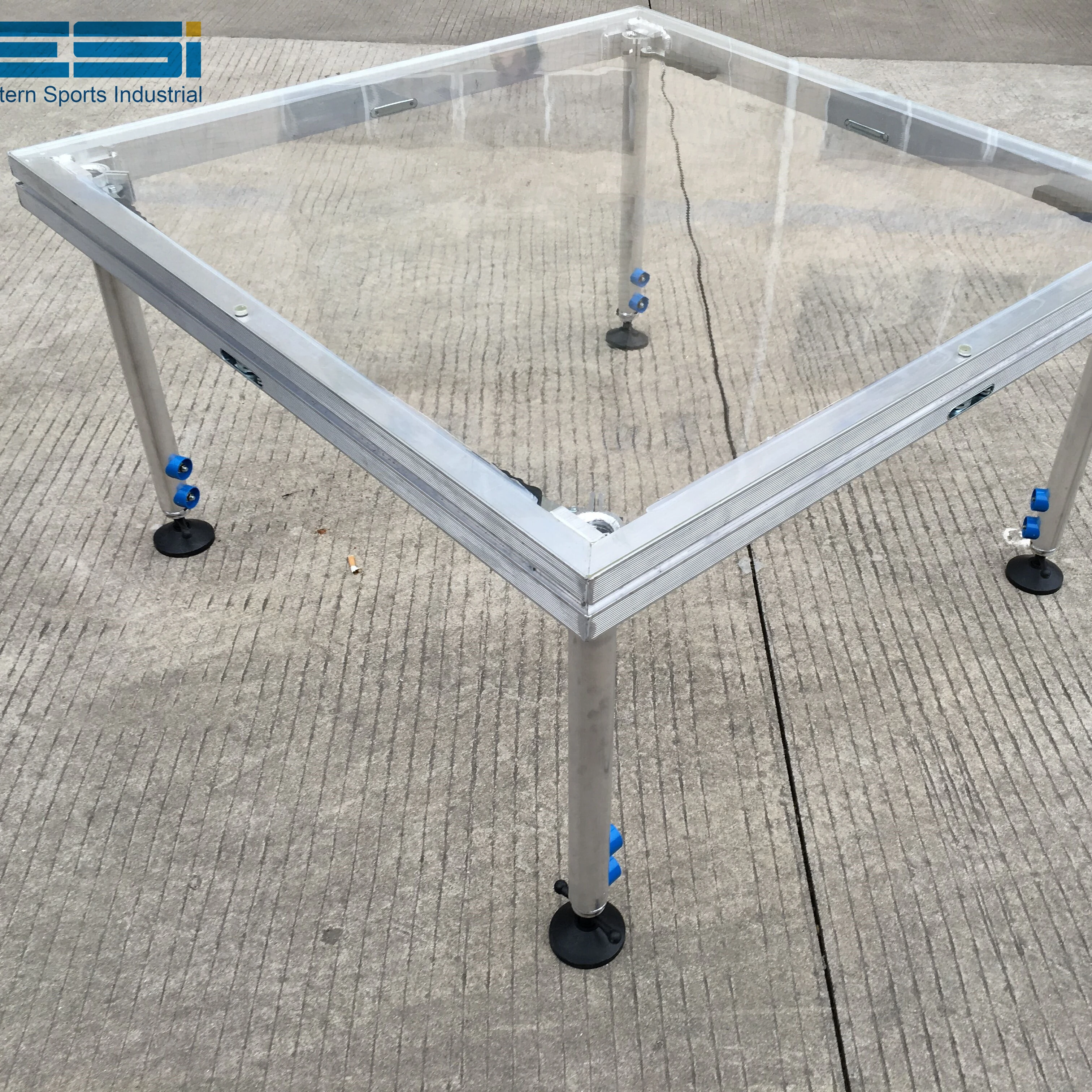 ESI -Clear Glass Stage Portable Dance Platform Transparent Acrylic Glass Stage for Swimming Pool