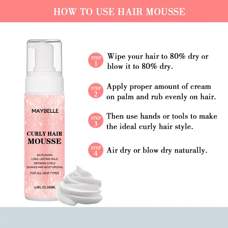 Hot selling Hair strong Mousse Hair Mousse For Curly Hair