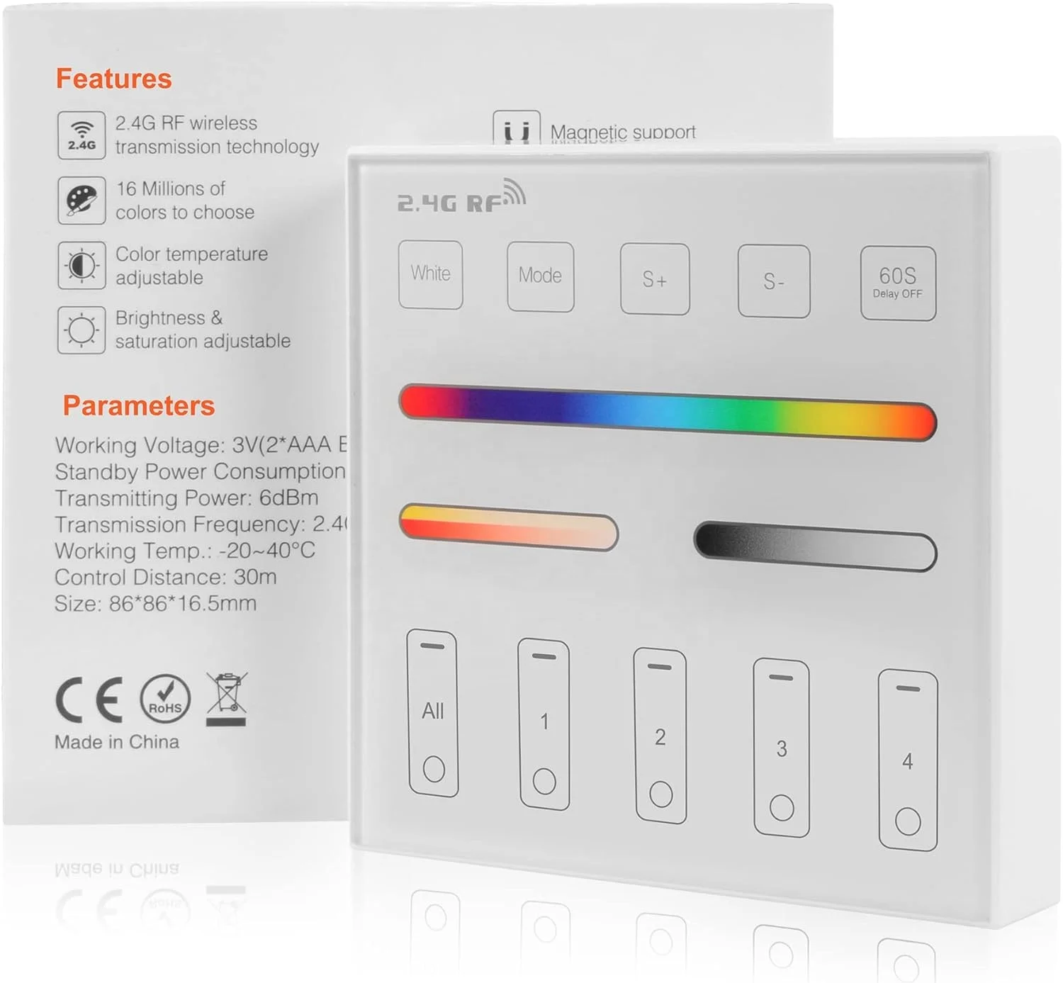 WR01RF WiFi smart LED remoter RGB LED strip dimmer controlled by LED remoter