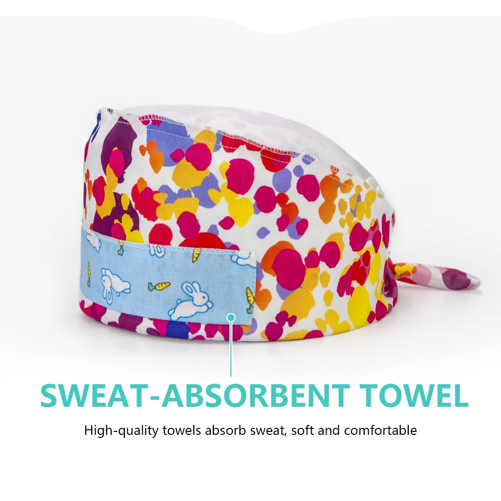 Superhero cartoon printing medical scrub doctor surgical nurse cotton pet vet dentist lab work cap