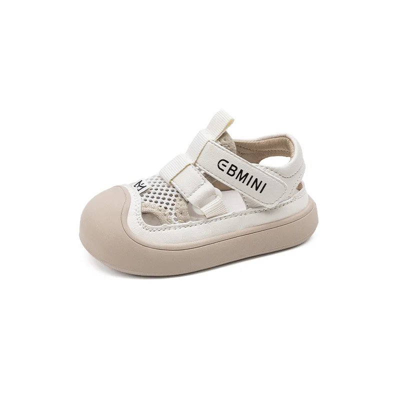 Ebmini 2024 summer new tip-binding soft sole beach shoes baby boys toddler sandals