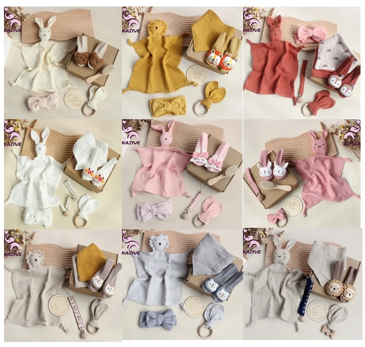 2024 New Arrival Newborn Bedding Set Baby Swaddle Gift Box with Shower Receiving Muslin and Bamboo Cotton Blanket