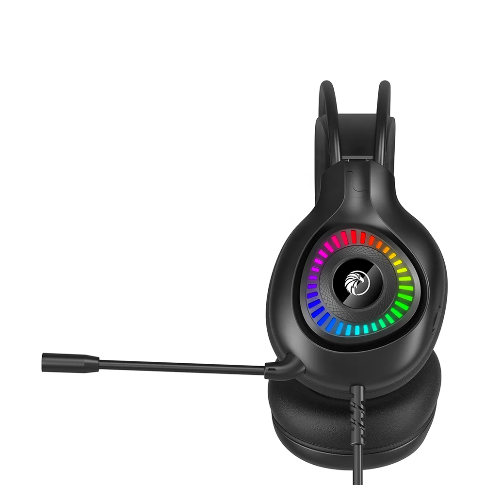 Ultra-soft earmuffs 3.5mm Audio Omnidirectional Mic 50mm Driver Unit 7.1 Surround Sound RGB LED Light Gaming Headset for PC