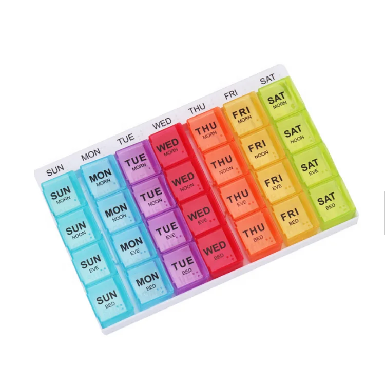 Cheapest Price Portable Plastic Pill box/Pill Organizer/Medicine Storage Case, Customized Logo Is Welcome, 7/14/28/30 Days
