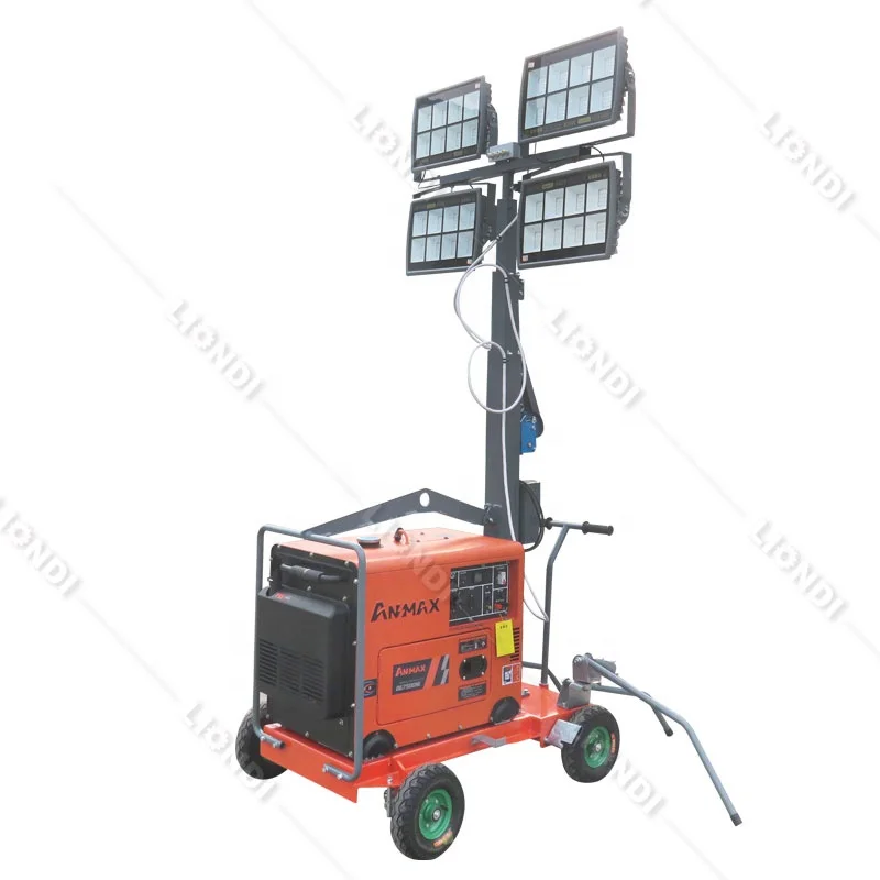 400w/1000W, metal halide lamp/LED lighting hydraulic high mast indoor and outdoor mobile 5 meters light tower