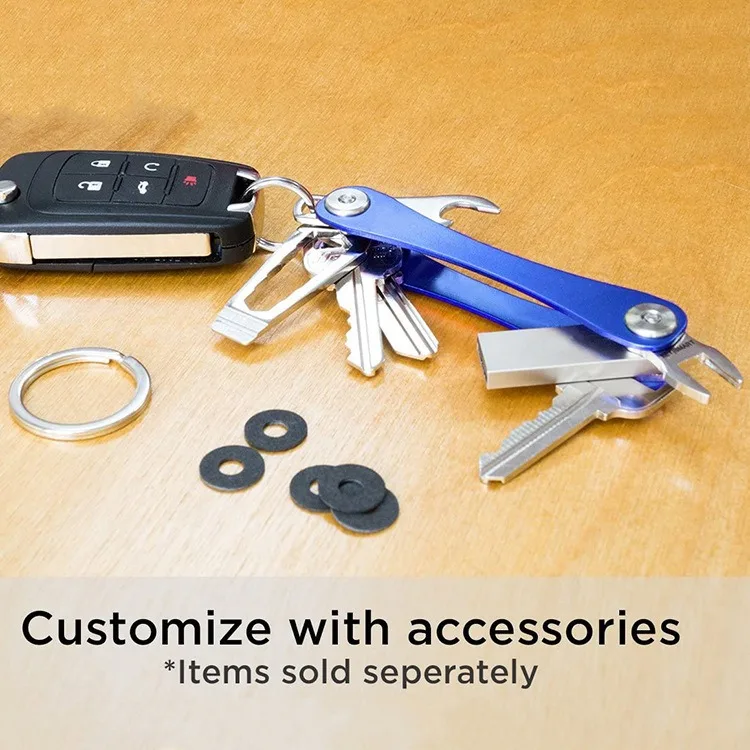 The new design can be customized logo expandable metal key chain Smart key organizer storage box