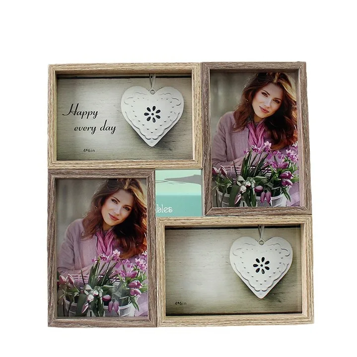 Wholesale Creative Combination 6 inch  Retro American Style Desktop Hanging Wall Splicing Photo Frame