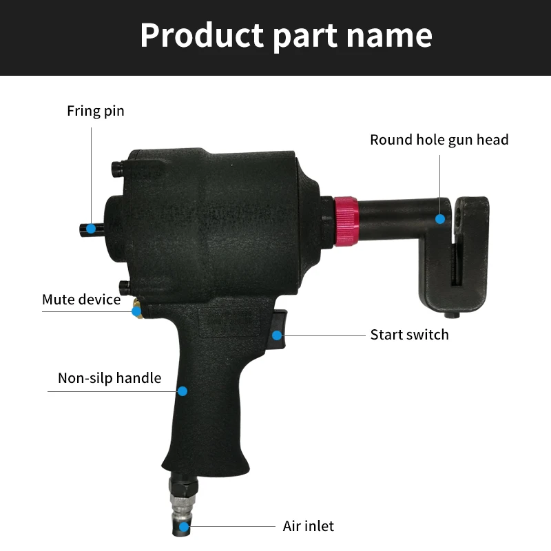 Industrial Air Hole Puncher Pneumatic Hole Opener Punch Flange Tool Deep Metal Hand Punching Gun Machine for Decoration