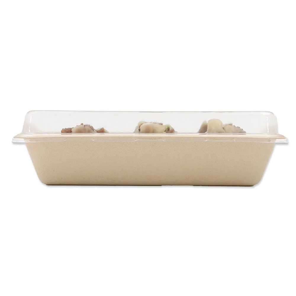 Bamboo pulp fiber Tableware Dish Plate 1/2/3 Compartment Disposable Fast Food Serving Tray