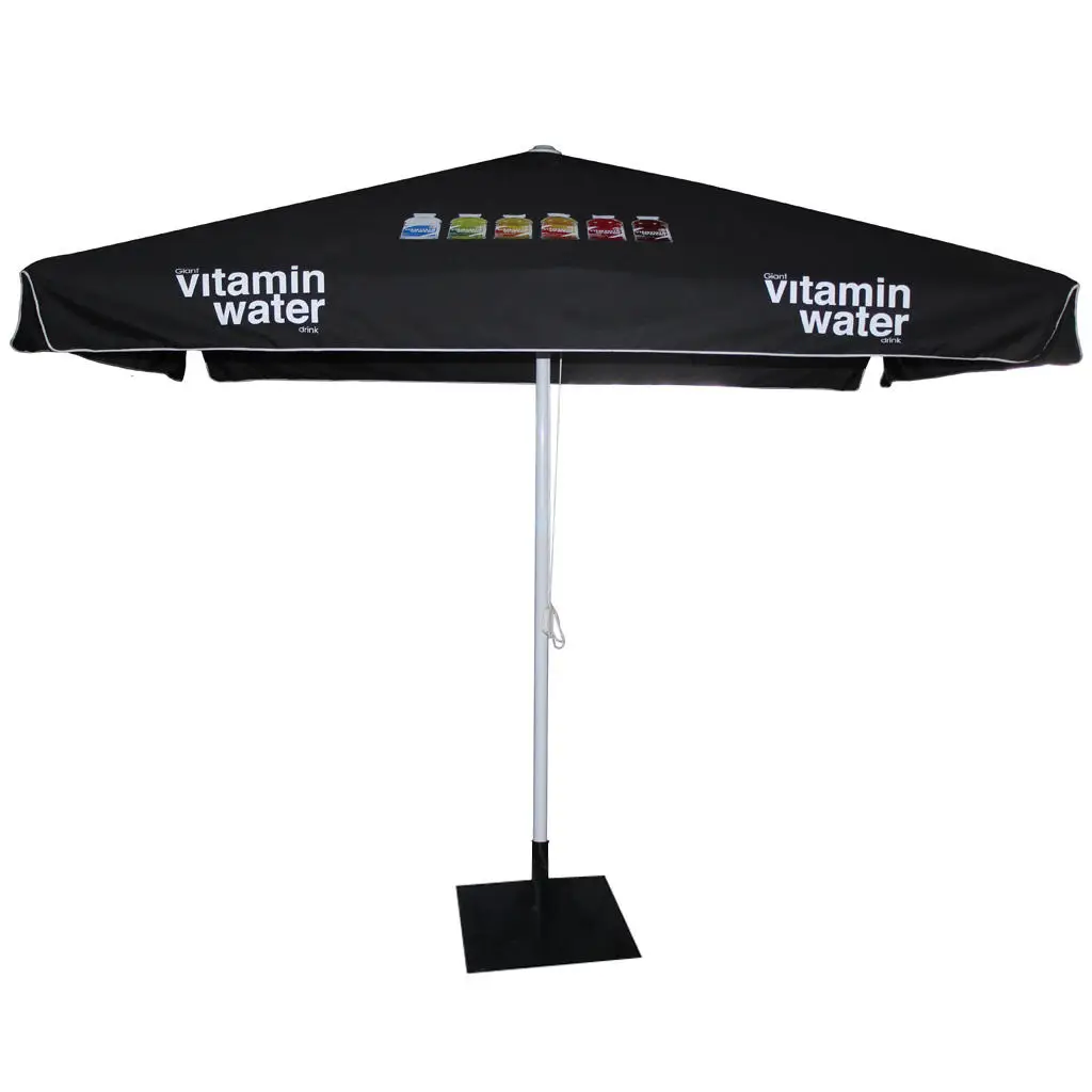 HLY Parasol Garden Sunshade Big Promotional Umbrella with Company Logo Branded Custom Advertising Outdoor Wooden Umbrella