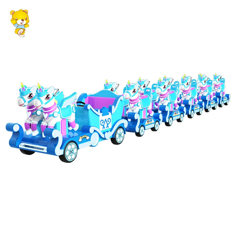 Amusement Park Train Rides Tourist Trackless Train Ride Creative combination of carousel and trackless train for playground