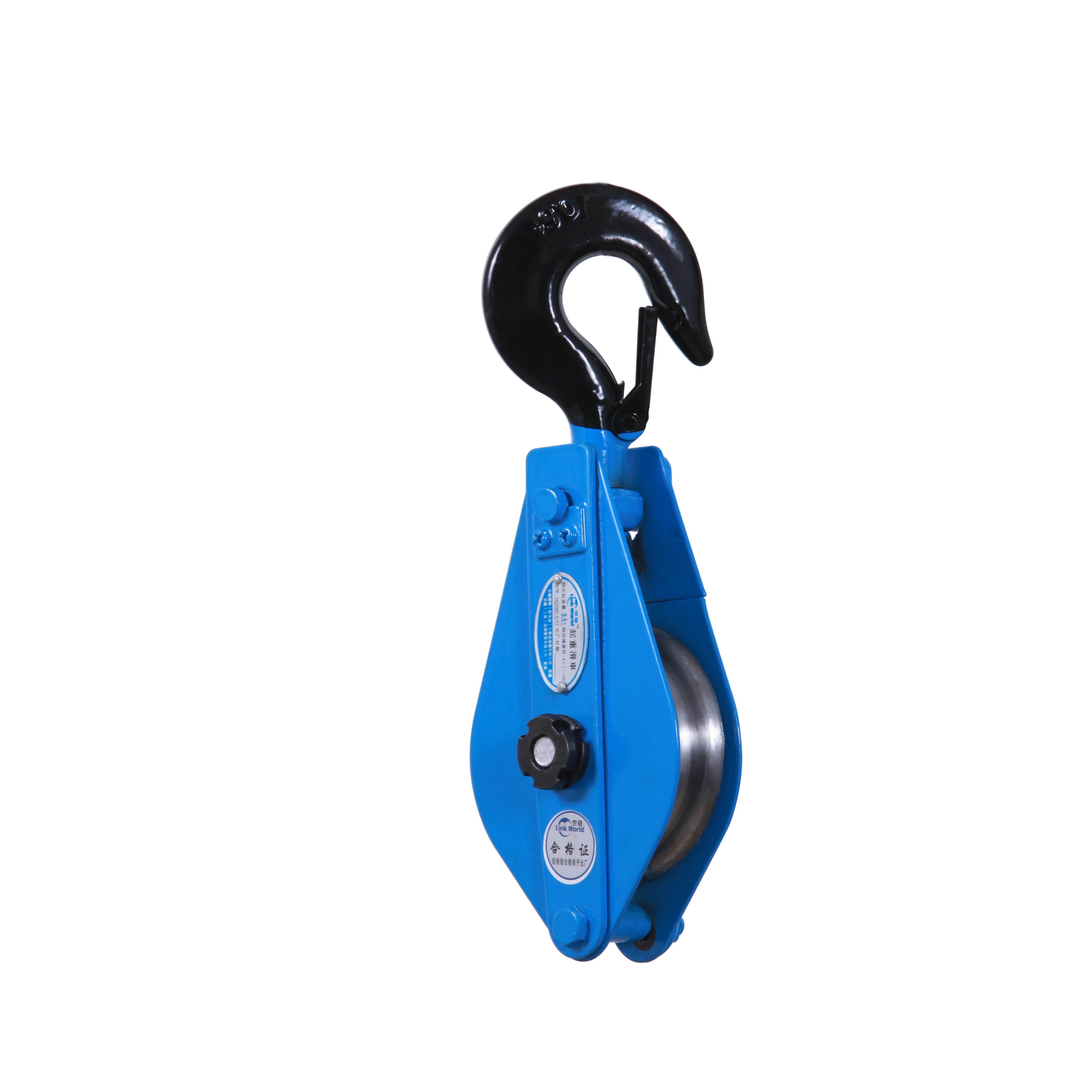 Single Sheave Block Open Hook Lifting Tackle Pulley High Strength Alloy Crane Pulleys for Heavy Duty Usage