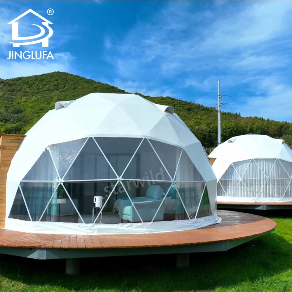 outdoor luxury glamping resort camping star geodesic igloo dome house tents semi sphere tent