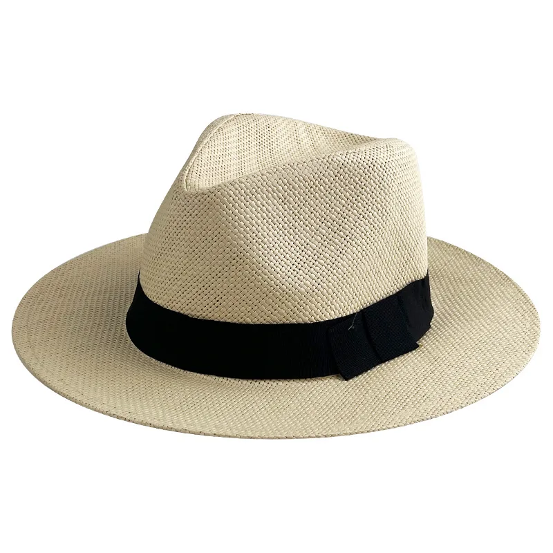 Wholesale Fashion Women Beach panama Hat Roll Up Wide Brim Hat paper rope Straw Hat