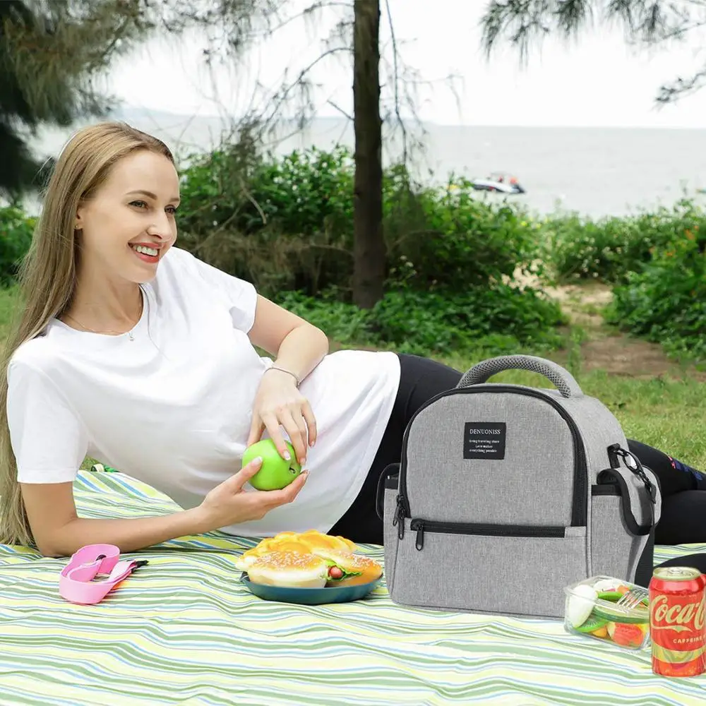 2022 New Stylish Lunch Box With Bag Thermal Backpack Food Delivery Thermos Shoulder Bags Small Lunch Bags For School Kids