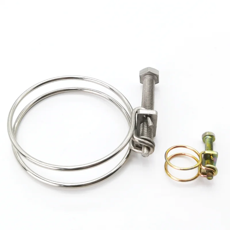 High Quality Stainless Steel Double Wire Circular Spiral Hose Clamp with Turn Key
