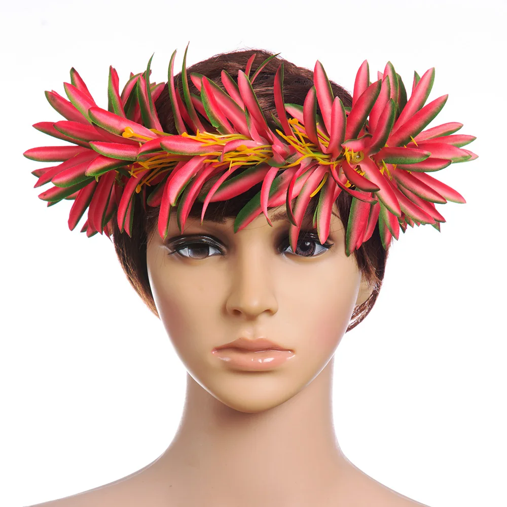 Wholesale Factory Supplier HL0004B 88 Colors 50CM Artificial Velvet Spider Lily Headband Tropical Flower Hawaii Accessories Haku