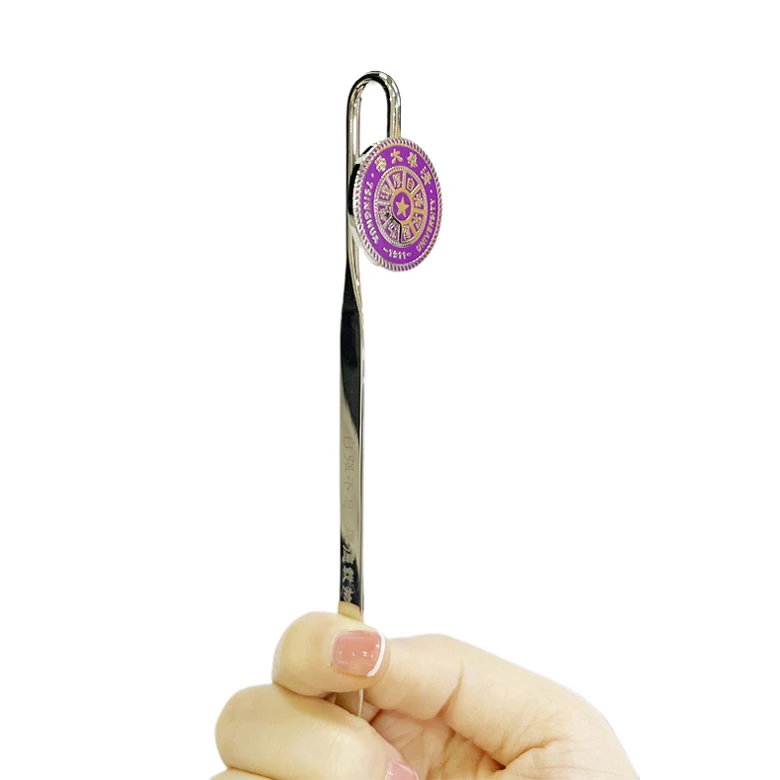 Персонализированная металлическая Позолоченная серебряная Закладка, эмалированная книжная папка, крючок, книжные маркеры, креативные канцелярские принадлежности