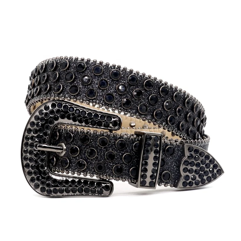 Factory Custom Making Diamond Belts Strap Bling Crystal Rhinestone Belt With Metal Pu Leather Luxury Designer Belt Men