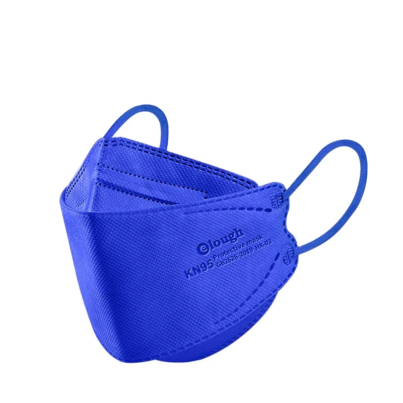 KN95 fish shape GB2626-2019 High Effective filtrate over 95% face mask with Duck-blue color