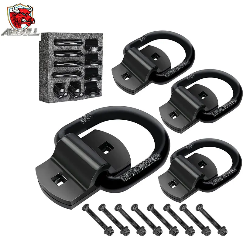 Ambull Best Seller Good Quality Stainless Steel Truck And Trailer Ratchet Tie Down Straps Product D Ring Mount Anchors