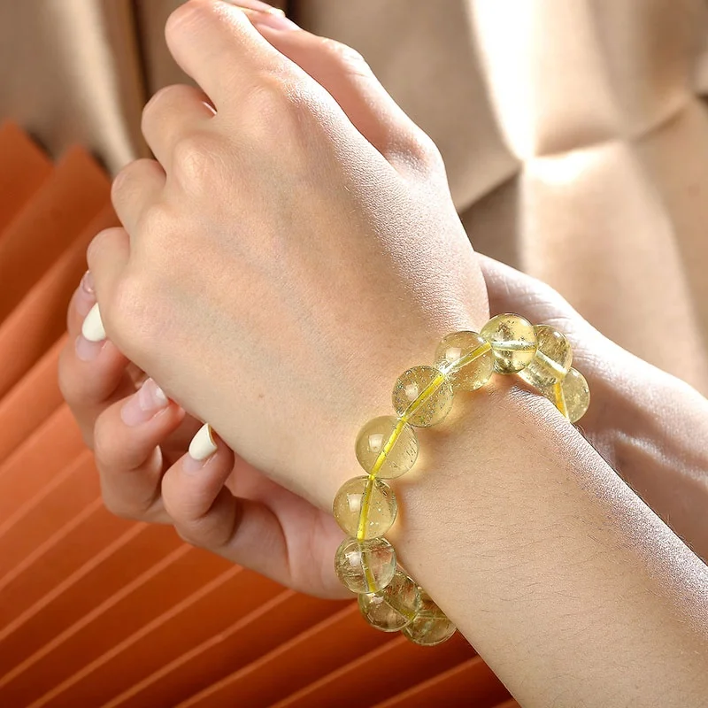 ArthurGem Genuine Rare Libyan Desert Glass Bracelets Natural Healing Libyan Meteorite Glass Bracelets for Women Men